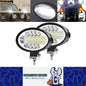 2 x Oval LED Work Lights 14x11CM 12V-24V 144W 6000K 3 Modes LED Work Light
