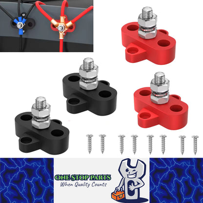 2 Pairs M8 Terminal Block Studs 12-48V 250A Junction Power Distribution Block