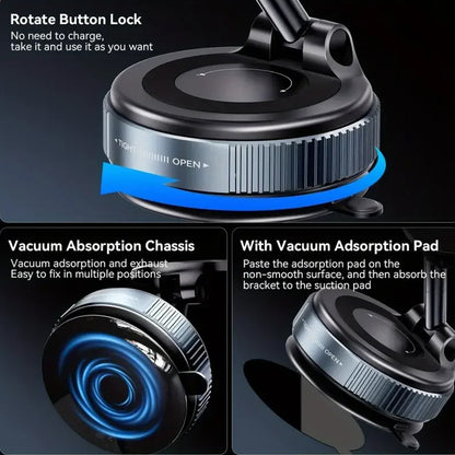 360° Rotating Magnetic Car Phone Holder Foldable & Retractable Cell Phone Stand