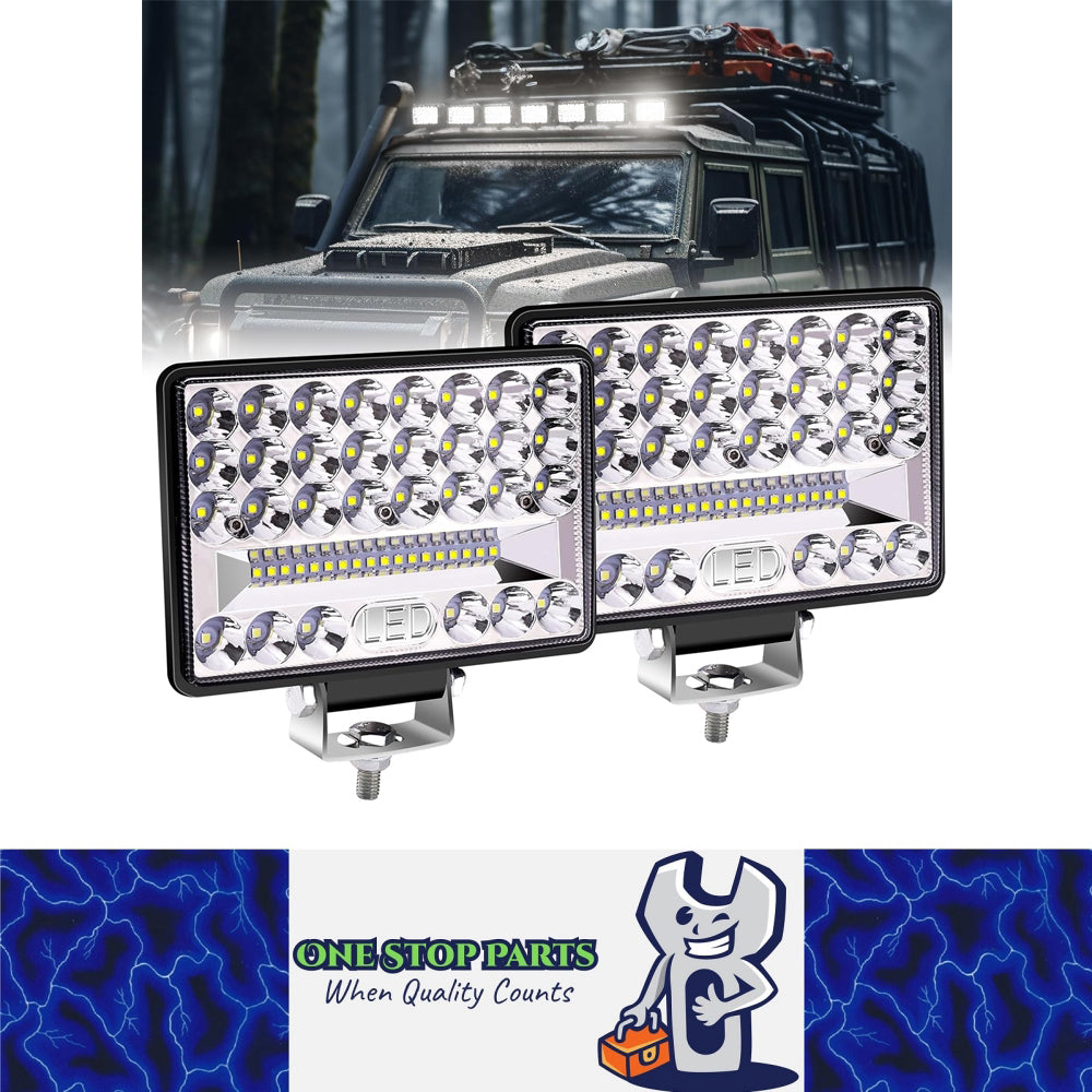 2 x 144W LED Work Light 152x107mm 12-24V 6000K Spot Flood Beam Combo Work Light
