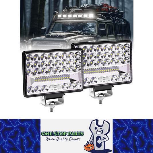 2 x 144W LED Work Light 152x107mm 12-24V 6000K Spot Flood Beam Combo Work Light