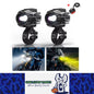 2 x 25W Motorcycle LED Headlight Fog Light 4 Light Modes Universal Moto Light
