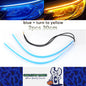 2 x 30cm Car LED DRL Daytime Running Light Flexible Strip Lights Blue to Yellow