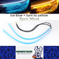 2x 30cm Car LED DRL Daytime Running Light Flexible Strip Light IceBlue to Yellow