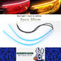 2 x 30cm Car LED DRL Daytime Running Lights Flexible Strip Lights Red to Yellow
