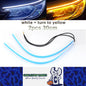 2 x 30cm Car LED DRL Daytime Running Lights Flexible Strip Light White to Yellow