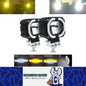 2 x 30W Motorcycle LED Headlight Fog Light Universal Moto Light with White DRL