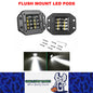 2 x 40W Flush Mount LED Work Light 120x89mm 12-24V 6000K Car 4wd LED Spotlight