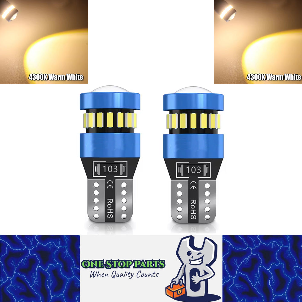 2pcs T10 Warm White 19SMD Canbus LED Bulbs Super Bright 194 W5W T10 LED Globes