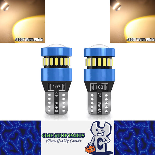 2pcs T10 Warm White 19SMD Canbus LED Bulbs Super Bright 194 W5W T10 LED Globes