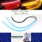 2 x 45cm Car LED DRL Daytime Running Lights Flexible Strip Lights Red to Yellow