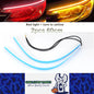 2 x 60cm Car LED DRL Daytime Running Lights Flexible Strip Lights Red to Yellow