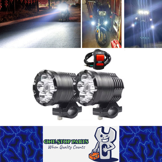 2 x 60W Motorcycle LED Headlight Spotlight Universal Moto 4wd LED Work Light
