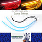 2 x 70cm Car LED DRL Daytime Running Lights Flexible Strip Lights Red to Yellow