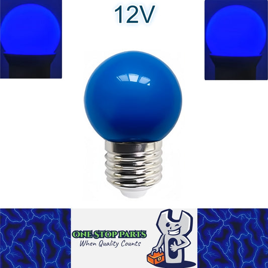 Blue 12V E27 1W LED Bubble Globe Frosted White LED Bulb ideal for sign