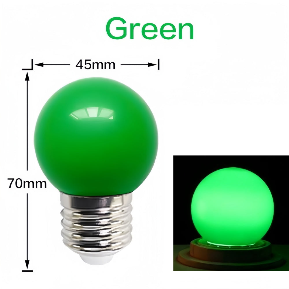 Green 24V E27 1W LED Bubble Globe Frosted Green Lens LED Bulb ideal for sign
