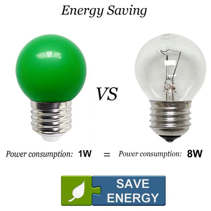 Green 24V E27 1W LED Bubble Globe Frosted Green Lens LED Bulb ideal for sign