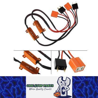 2 x H7 LED Resistor 50W 6 Ohm Canbus Harness Fix Blink Flicker Headlight Error