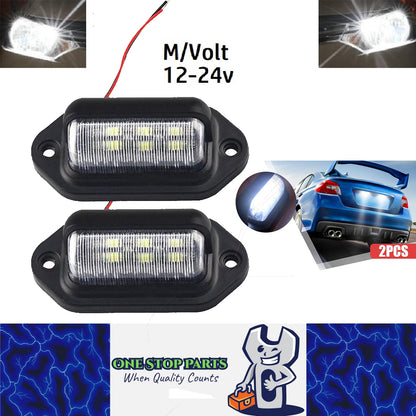 2 x LED Number Plate Lamps Multivolt 12-24v Durable Waterproof Lamps (2pcs)