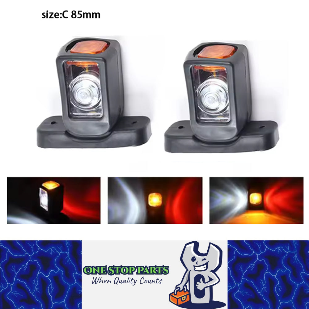 2 x LED Side Marker Light 85mm Red/Amber/White Trailer Truck Signal Marker Lamp