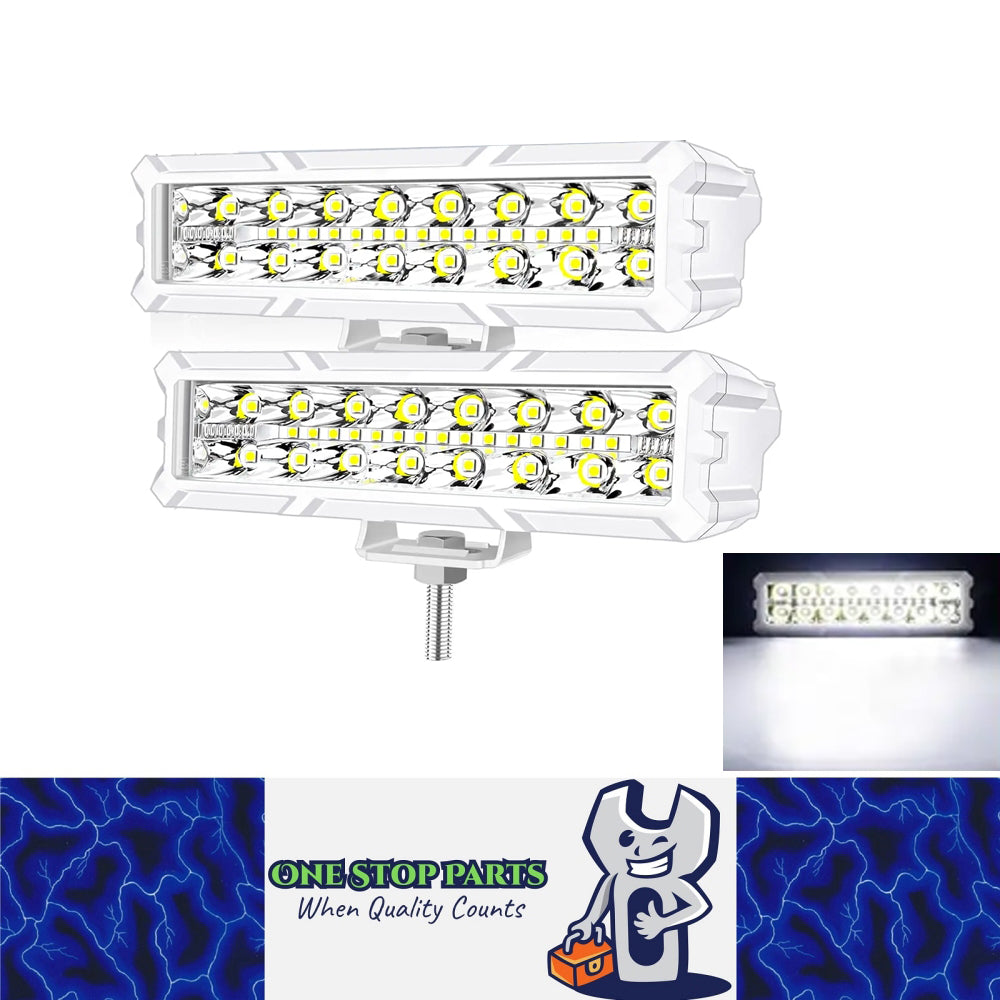 2 x LED Work Lights 50W 155x43mm 12-24V 6500K Spot Flood Beam LED Car Boat Light