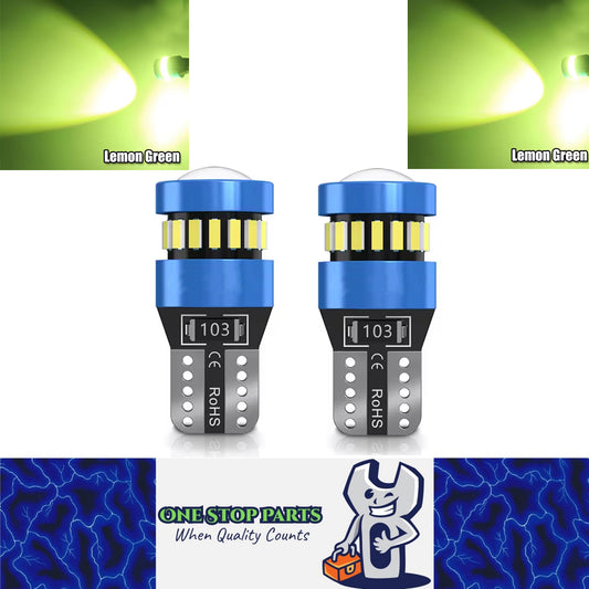 2pcs T10 Lemon Green 19SMD Canbus LED Bulbs Super Bright 194 W5W T10 LED Globes