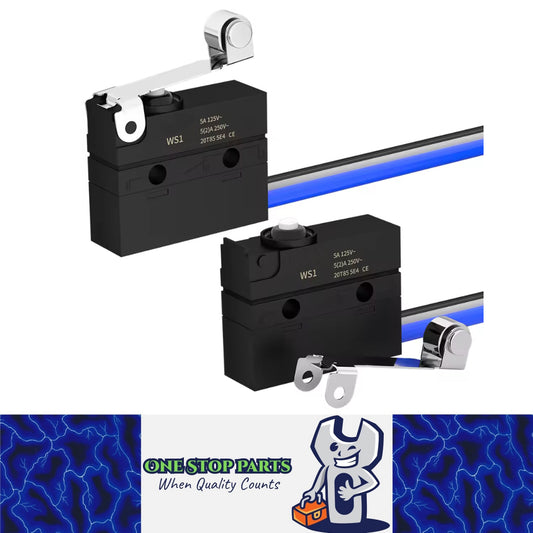 2 x Micro Limit Switch with Roller Lever 6A 12V SPDT 3 Pin PreWired Micro Switch