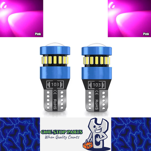 2pcs T10 Pink/Purple 19SMD Canbus LED Bulbs Super Bright 194 W5W T10 LED Globes