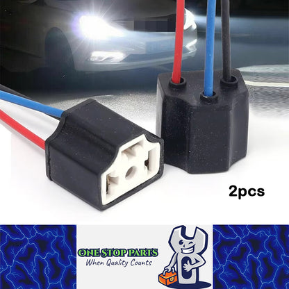 2 x Pre Wired H4 Sockets 3 Wire H4 Headlamp Socket Pair For Headlights (2pcs)