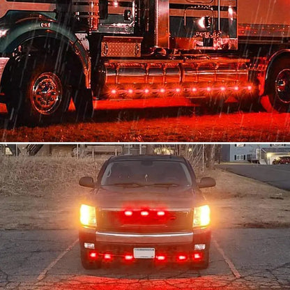 2 x Red LED Rear Marker Lamps 4LED 12V-24V Multivolt LED Rear Marker Lights