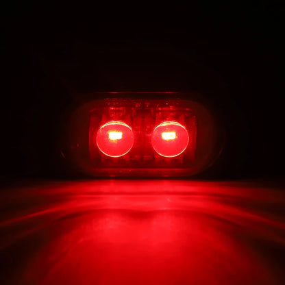 2 x Red LED Rear Marker Lamps 2LED 12V-24V Multivolt LED Rear Marker Lights