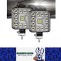 2 x Square LED Work Light 84mm 96W 12-24V 6000K Spot Flood Beam Combo Work Light