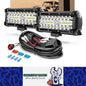 2 x White LED Light Bar 120W 178x80mm Flood Spot LED Work Light with Harness
