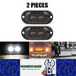 2 x White LED Front Marker Lamps 2LED 12V-24V Multivolt LED Front Marker Lights