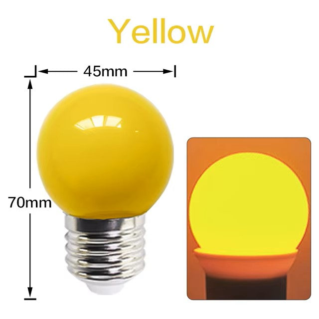 Yellow 12V E27 1W LED Bubble Globe Frosted Lens LED Bulb ideal for sign