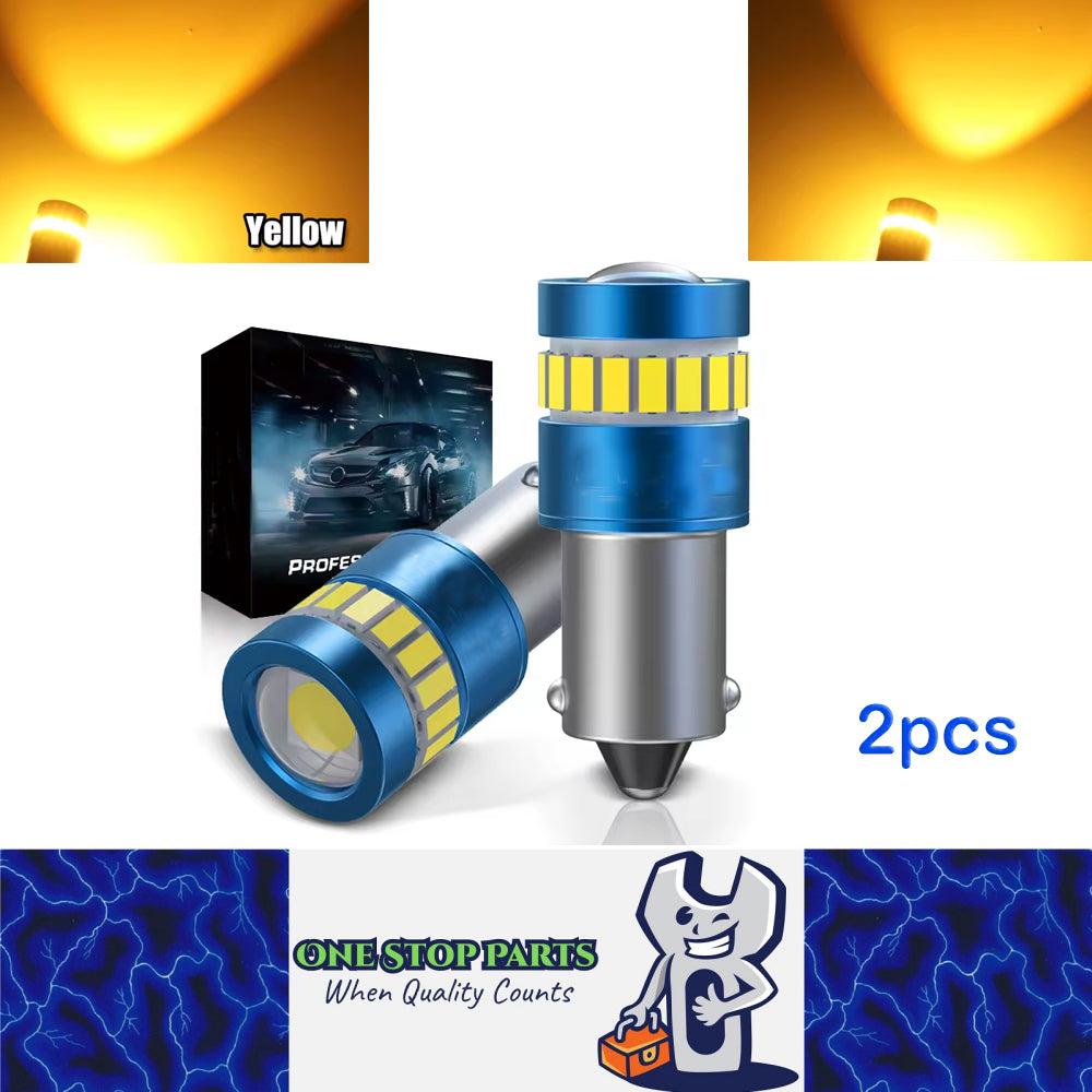 2pcs BAX9S Yellow 12V 19SMD Canbus Super Bright LED Bulbs BAX9S LED Globes