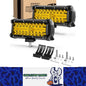 2 x Yellow LED Light Bar 120W 178x80mm Flood Spot beam Combo LED Work Light Bar