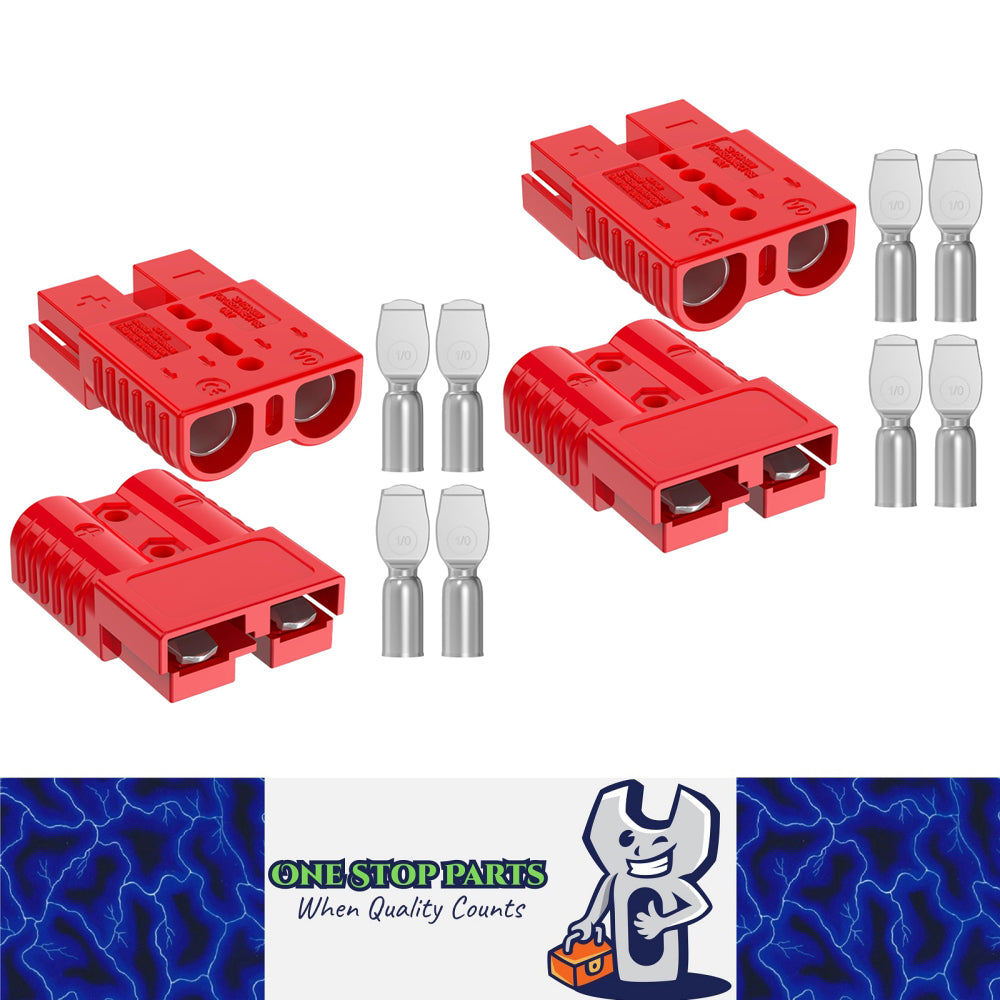 4 x 175A Red Anderson Socket Plug 2 Pin 120Amp Connector RV Truck Winch Marine