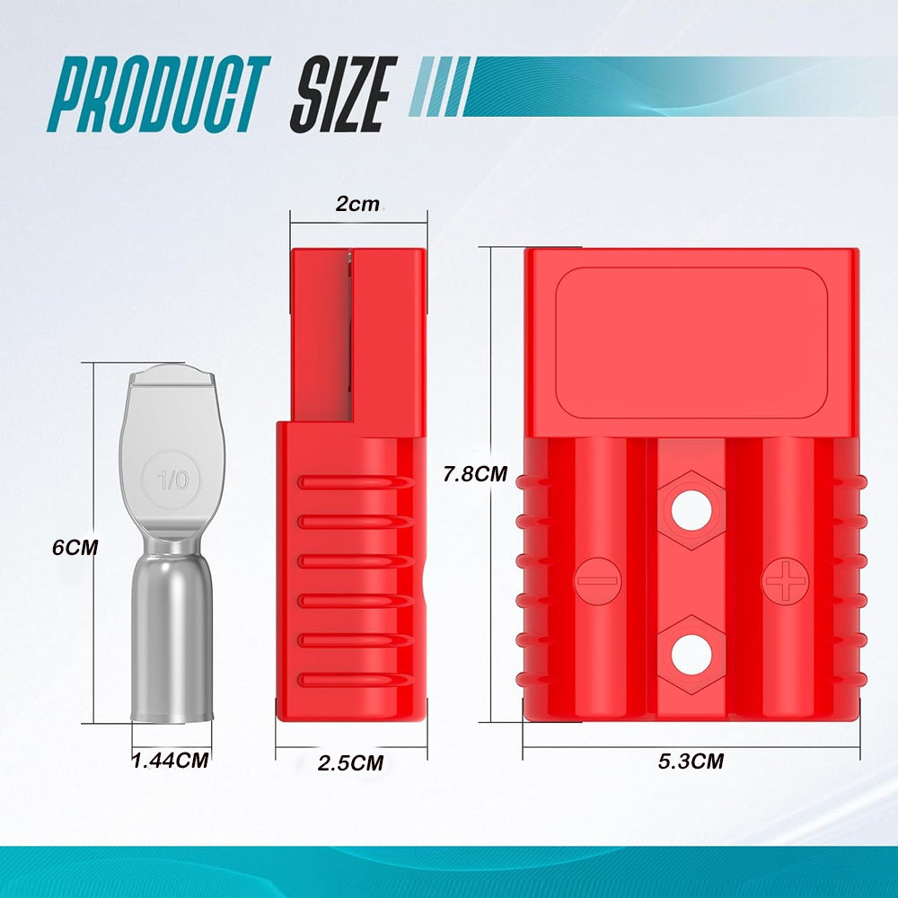 4 x 175A Red Anderson Socket Plug 2 Pin 120Amp Connector RV Truck Winch Marine
