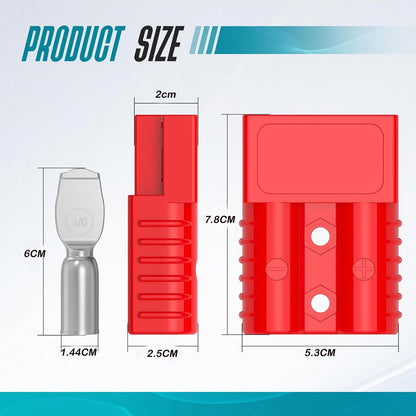 4 x 175A Red Anderson Socket Plug 2 Pin 120Amp Connector RV Truck Winch Marine