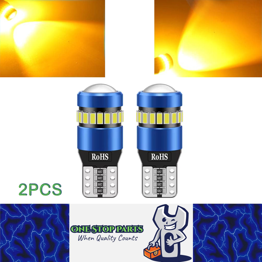 2pcs T10 Yellow 19SMD Canbus LED Bulbs Super Bright 194 W5W T10 LED Globes