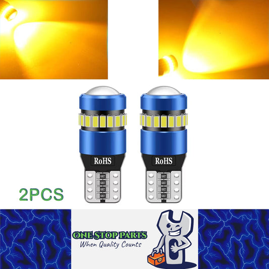 2pcs T10 Yellow 19SMD Canbus LED Bulbs Super Bright 194 W5W T10 LED Globes