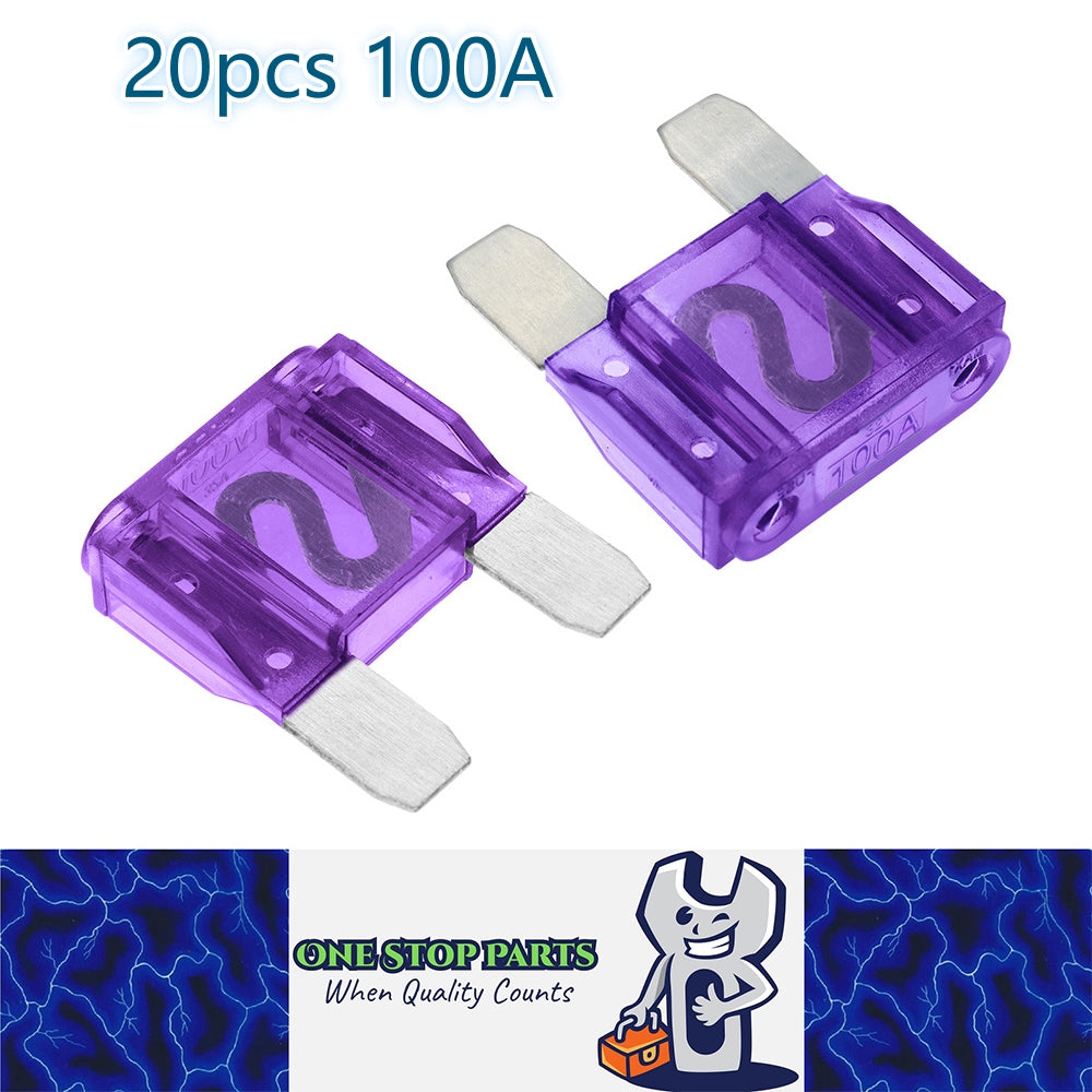 20 x 100Amp Purple Maxi Blade Fuses 20pc Pack double leg fuses 100 Amp (20pcs)