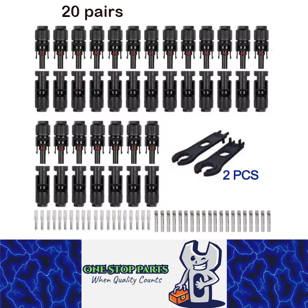 20 Pairs Solar Connectors 1000V 30A Solar Panel Branch MC4 PV Connectors