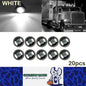 20 x White Round 1.91CM LED Front Marker Lamps 3LED 12V LED Front Marker Lights