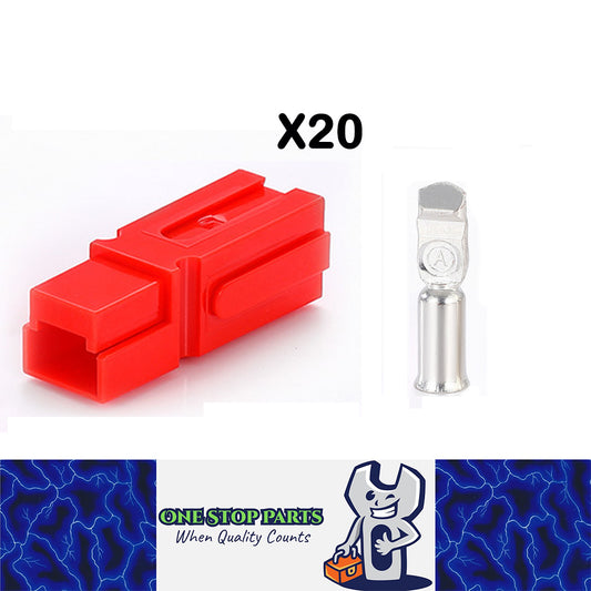 20 x 180A Red Anderson Style Single Pin 180Amp Connector Plug Single Terminal