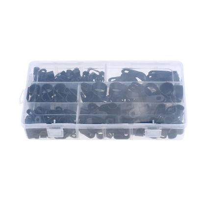 200pc Box Nylon Cable Clamp Plastic P Clips Fasteners Cable Mounts