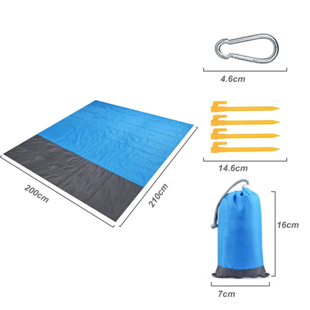 Pink 200x210CM Beach Blanket Camping Mat Blanket Waterproof Picnic Blanket