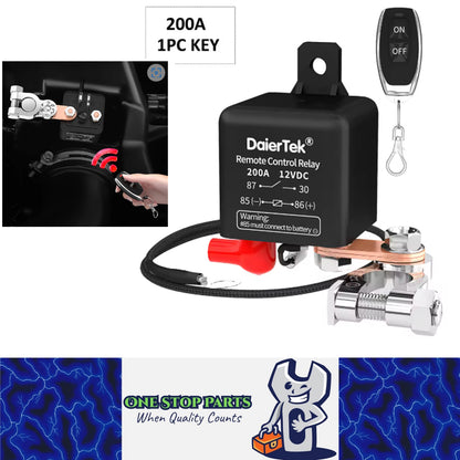 Battery Remote Control Switch 12V 200A Battery Anti-Theft Disconnect Switch 1key