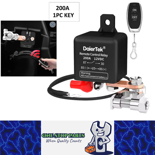 Battery Remote Control Switch 12V 200A Battery Anti-Theft Disconnect Switch 1key